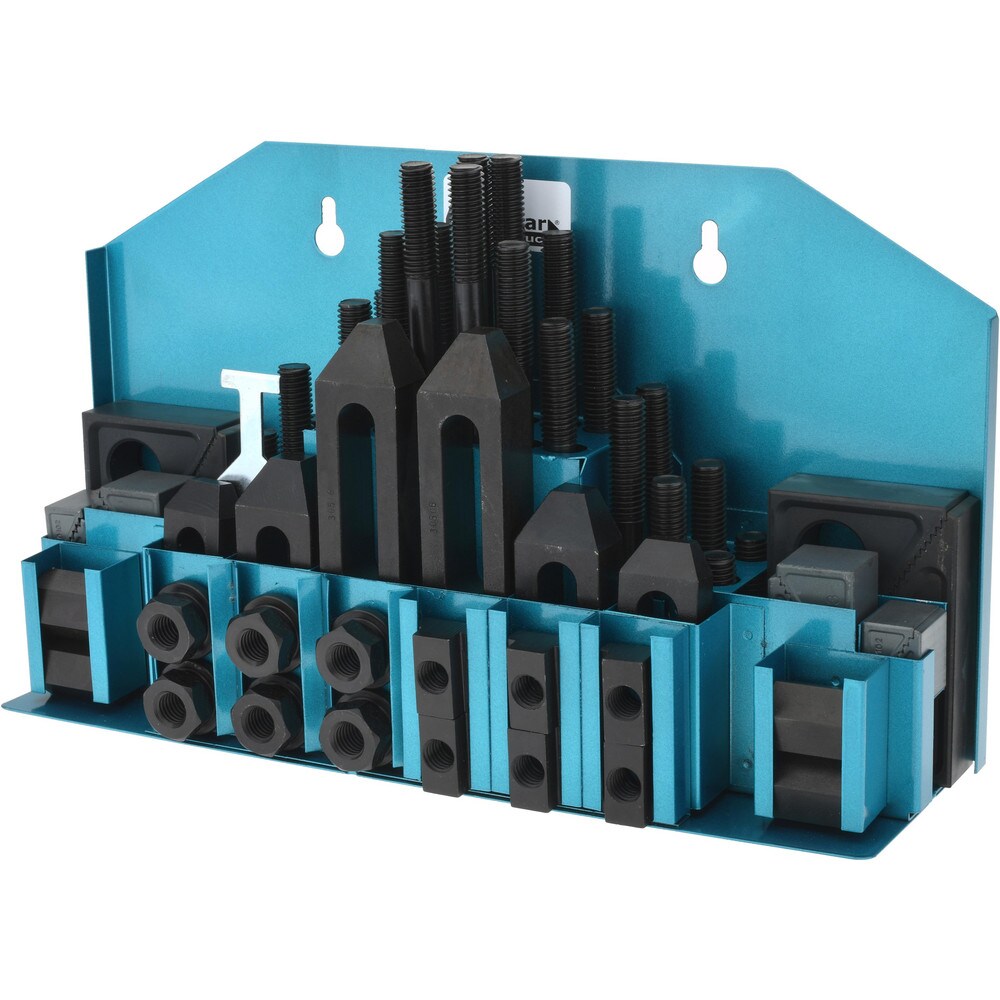 52 Piece Fixturing Step Block & Clamp Set with 1" Step Block, 9/16" T-Slot, 1/2-13 Stud Thread