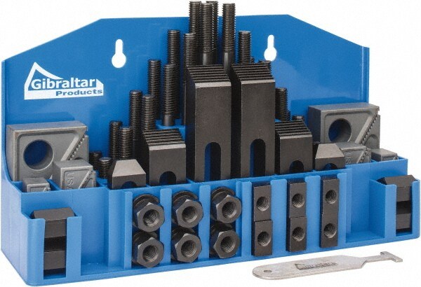 52 Piece Fixturing Step Block & Clamp Set with 1" Step Block, 5/8" T-Slot, 1/2-13 Stud Thread
