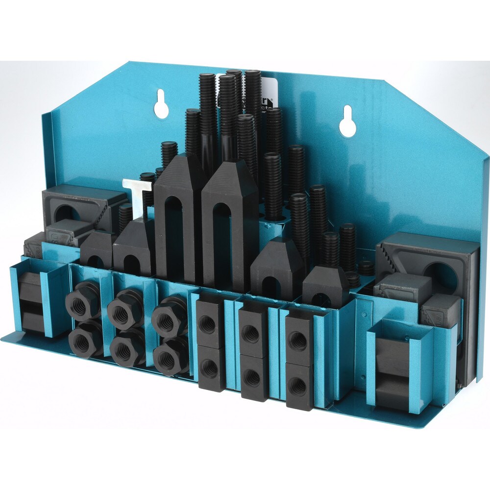 52 Piece Fixturing Step Block & Clamp Set with 1" Step Block, 11/16" T-Slot, 1/2-13 Stud Thread