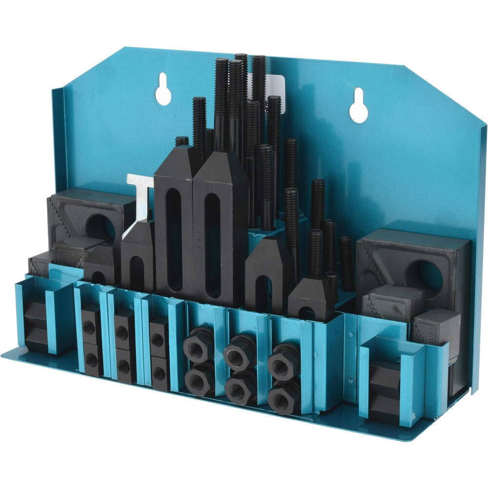 52 Piece Fixturing Step Block & Clamp Set with 1" Step Block, 7/16" T-Slot, 3/8-16 Stud Thread