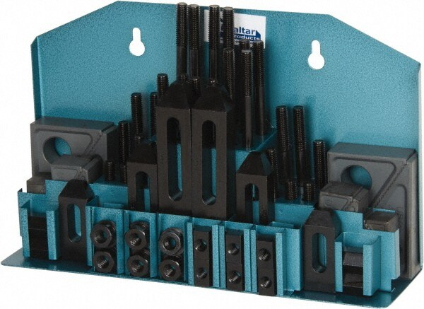 52 Piece Fixturing Step Block & Clamp Set with 1" Step Block, 1/2" T-Slot, 3/8-16 Stud Thread