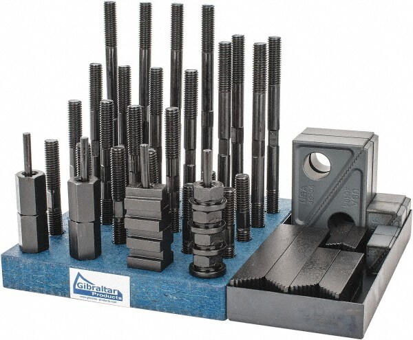 50 Piece Fixturing Step Block & Clamp Set with 1" Step Block, 5/8" T-Slot, 1/2-13 Stud Thread