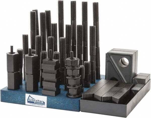 50 Piece Fixturing Step Block & Clamp Set with 1" Step Block, 11/16" T-Slot, 5/8-11 Stud Thread
