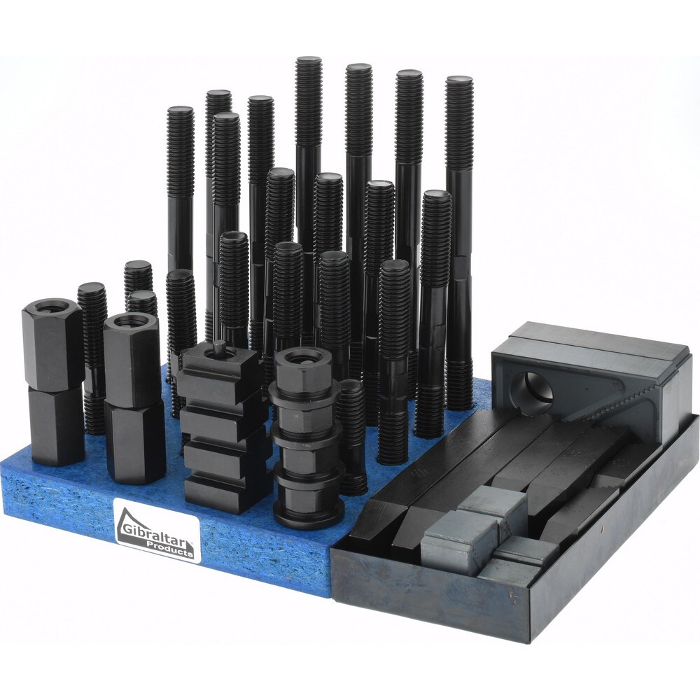 50 Piece Fixturing Step Block & Clamp Set with 1" Step Block, 3/4" T-Slot, 5/8-11 Stud Thread