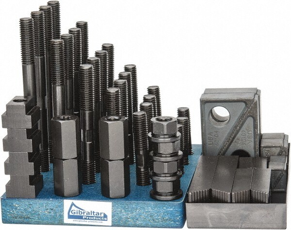50 Piece Fixturing Step Block & Clamp Set with 1" Step Block, 13/16" T-Slot, 5/8-11 Stud Thread