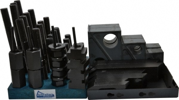 50 Piece Fixturing Step Block & Clamp Set with 1-1/2" Step Block, 1" T-Slot, 3/4-10 Stud Thread