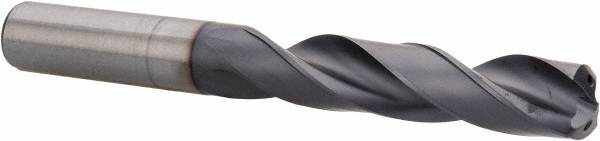 Kennametal 14mm 140° Solid Carbide Jobber Drill - TiAlN Finish, Right Hand Cut, Spiral Flute, Straight Shank, 124mm OAL, Standard Point