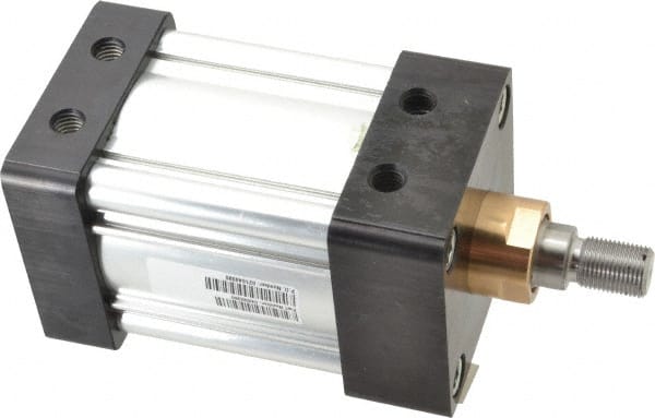 Parker 3.25TEF4MAU14A2 Double Acting Rodless Air Cylinder: 3-1/4" Bore, 2" Stroke, 250 psi Max, 1/2 NPTF Port, Basic Mount 