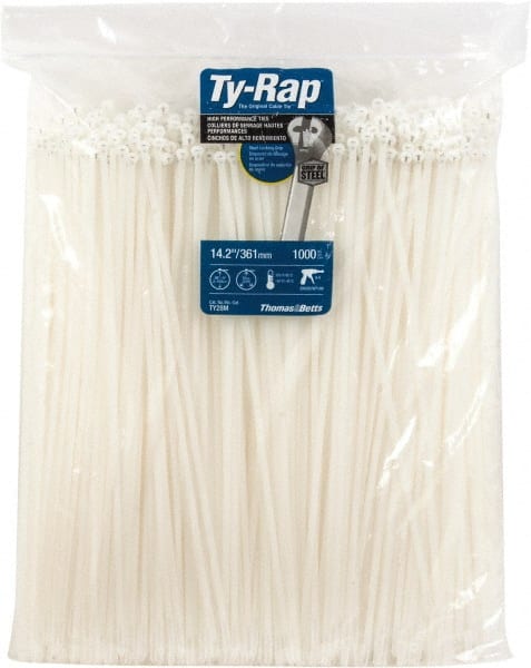 Thomas & Betts TY28M Cable Tie Duty: 14.2" Long, Natural, Nylon, Standard 