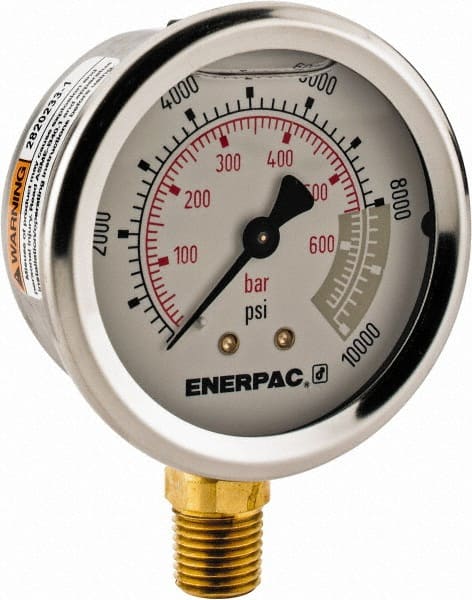 Enerpac G2535L 0 - 10,000 psi Liquid-Filled Hydraulic Pressure Gauge 