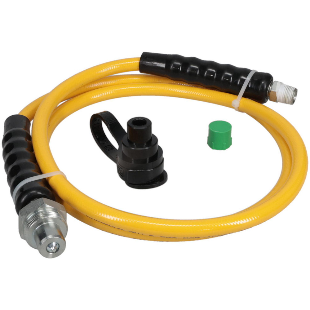 Hydraulic Pump Hose: 1/4" ID, 6' OAL, Thermoplastic, 10,000 Max psi - Yellow, 3/8" Thread, Series H700