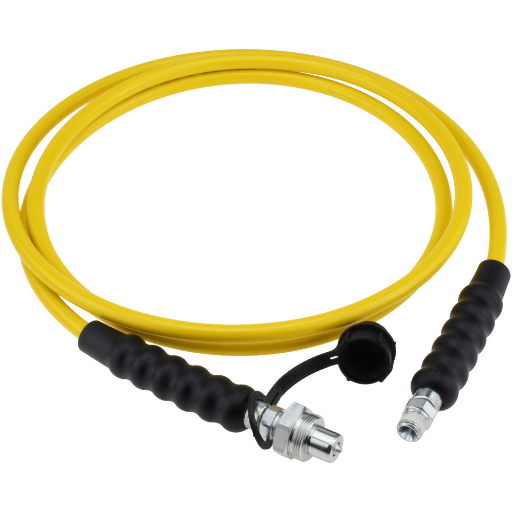 Hydraulic Pump Hose: 1/4" ID, 10' OAL, Thermoplastic, 10,000 Max psi - Yellow, 3/8" Thread, Series H700