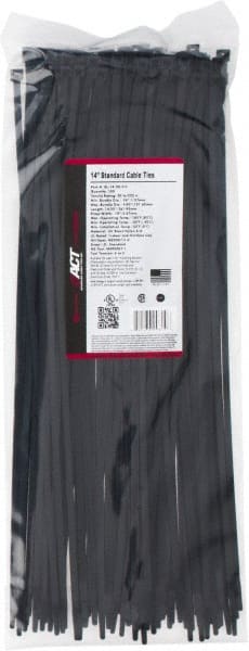 Cable Tie Duty: 14.25" Long, Black, Nylon, Standard