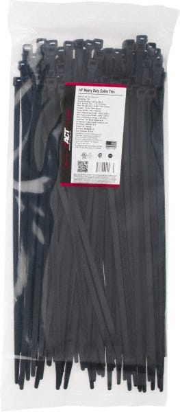 Cable Tie Duty: 15.093" Long, Black, Nylon, Standard