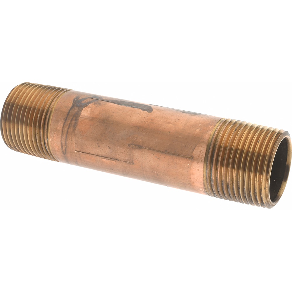 Merit Brass 2016-500BSPT Brass Pipe Nipple: Threaded on Both Ends, 5" OAL, 1" BSPT Image