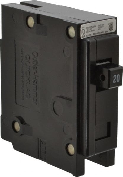 20 Amp, 120/240 VAC, 24 VDC, 48 VDC, 80 VDC, 1 Pole, Plug In Miniature Circuit Breaker