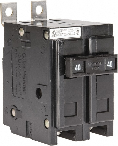 40 Amp, 120/240 VAC, 24 VDC, 48 VDC, 80 VDC, 2 Pole, Bolt On Miniature Circuit Breaker