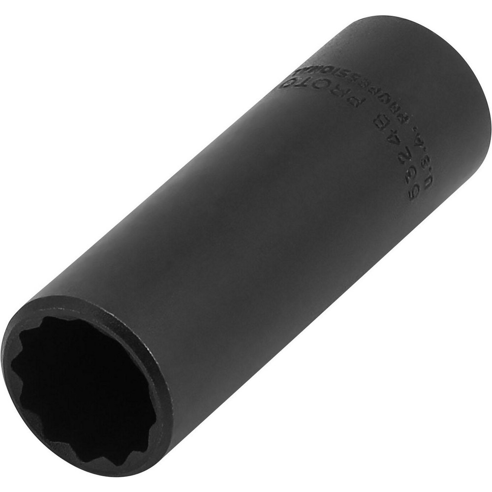 Deep  Hand Socket: 1/2" Drive, 3/4" Socket, 12-Point - Black Oxide Finish, Not Tether Capable