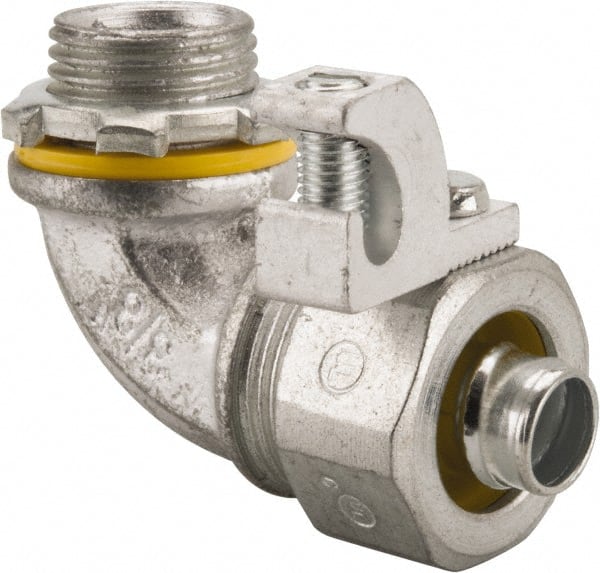 Cooper Crouse-Hinds LT3890G Conduit Connector: For Liquid-Tight, Malleable Iron, 3/8" Trade Size 