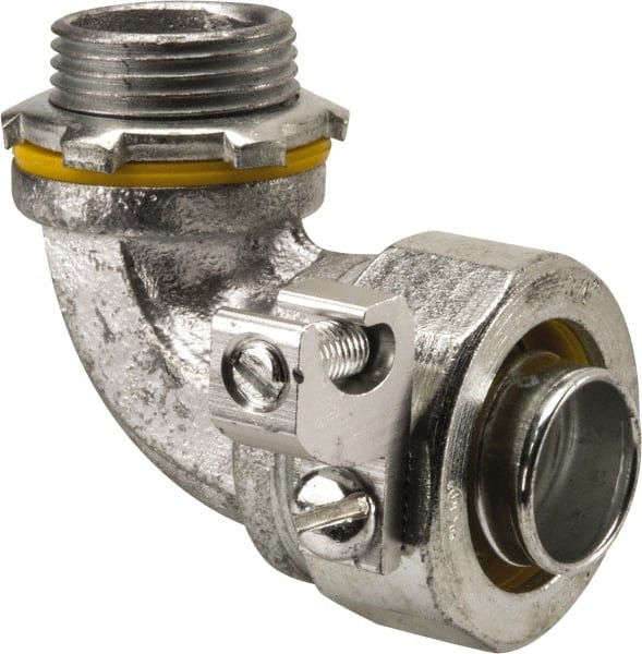 Cooper Crouse-Hinds LT7590G Conduit Connector: For Liquid-Tight, Malleable Iron, 3/4" Trade Size 
