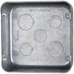 Cooper Crouse-Hinds TP832 Electrical Outlet Box: Steel, Square, 4-11/16" OAH, 4-11/16" OAW, 2-1/8" OAD, 1 Gang 