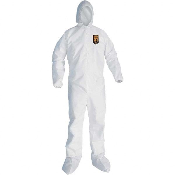 KleenGuard 46124 Disposable Coveralls: Size X-Large, SMS, Zipper Closure 