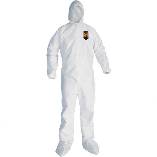 Disposable Coveralls: Size 2X-Large, SMS, Zipper Closure