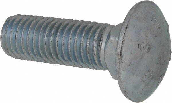 Carriage Bolt: 5/8-11, 2" Length Under Head, Square Neck