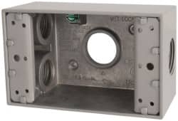 Cooper Crouse-Hinds TP7034 Electrical Outlet Box: Aluminum, Rectangle, 4-9/16" OAH, 2-7/8" OAW, 2" OAD, 1 Gang 