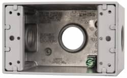 Cooper Crouse-Hinds TP7078 Electrical Outlet Box: Aluminum, Rectangle, 4-1/4" OAH, 2-7/8" OAW, 2-21/32" OAD, 1 Gang 