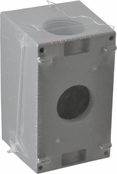 Cooper Crouse-Hinds TP7082 Electrical Outlet Box: Aluminum, Rectangle, 4-1/4" OAH, 2-7/8" OAW, 2-21/32" OAD, 1 Gang Image