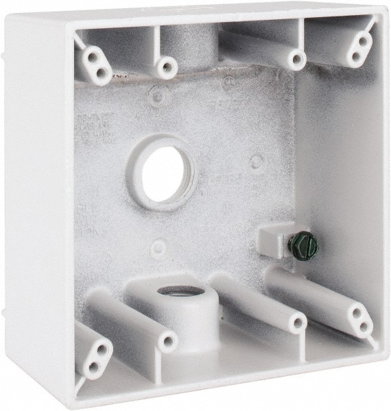 Cooper Crouse-Hinds TP7087 Electrical Outlet Box: Aluminum, Rectangle, 4-9/16" OAH, 4-5/8" OAW, 2-1/16" OAD, 2 Gangs Image