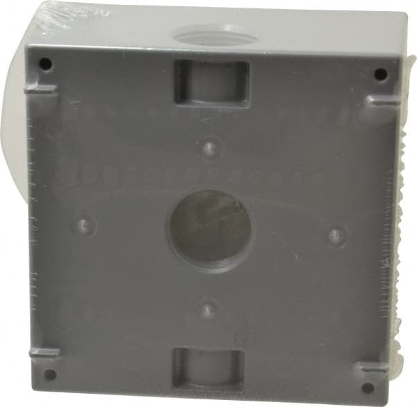 Cooper Crouse-Hinds TP7122 Electrical Outlet Box: Aluminum, Rectangle, 4-9/16" OAH, 4-5/8" OAW, 2-1/16" OAD, 2 Gangs 