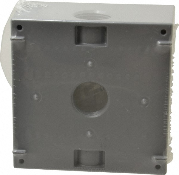 Cooper Crouse-Hinds TP7122 Electrical Outlet Box: Aluminum, Rectangle, 4-9/16" OAH, 4-5/8" OAW, 2-1/16" OAD, 2 Gangs Image