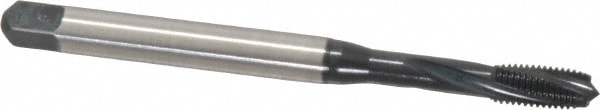 #10-32 UNF, 3 Flute, 15° Helix, Modified Bottoming Chamfer, Nitride/Oxide Finish, Cobalt Spiral Flute STI Tap