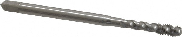 #4-40 UNC, 3 Flute, 45° Helix, Bottoming Chamfer, Bright Finish, Cobalt Spiral Flute STI Tap