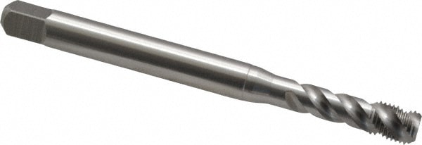 1/4-28 UNF, 3 Flute, 45° Helix, Bottoming Chamfer, Bright Finish, Cobalt Spiral Flute STI Tap