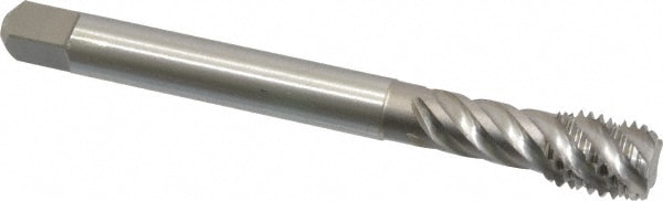 3/8-16 UNC, 5 Flute, 45° Helix, Bottoming Chamfer, Bright Finish, Cobalt Spiral Flute STI Tap