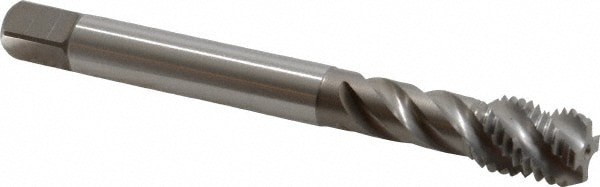 Emuge CU513510.5620 7/16-14 UNC, 4 Flute, 45° Helix, Bottoming Chamfer, Bright Finish, Cobalt Spiral Flute STI Tap Image