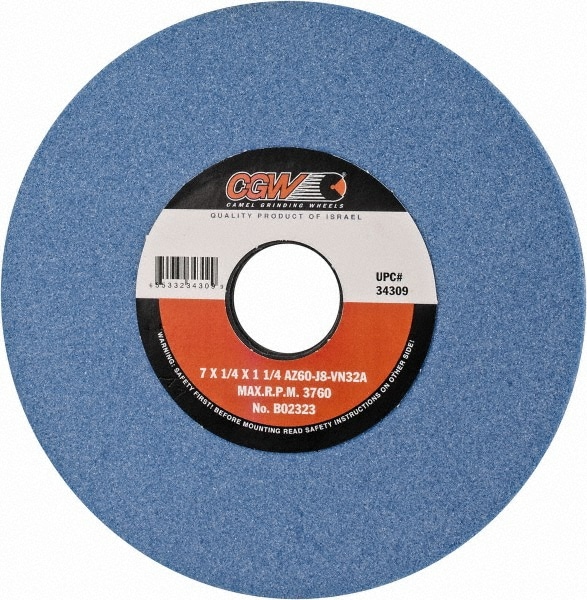 Cgw Abrasives 7 Diam X 1 1 4 Hole X 1 4 Thick J Hardness 60 Grit Surface Grinding Wheel Msc Industrial Supply