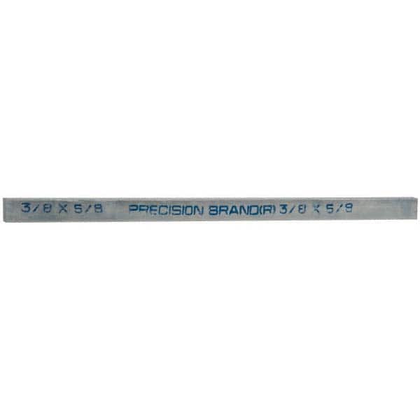Key Stock: 5/8" High, 3/8" Wide, 12" Long, Low Carbon Steel, Zinc-Plated