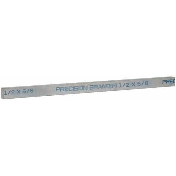 Key Stock: 5/8" High, 1/2" Wide, 12" Long, Low Carbon Steel, Zinc-Plated