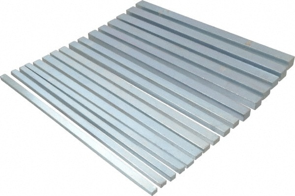 Key Stock Assortment: 12" Long, Low Carbon Steel, Zinc-Plated