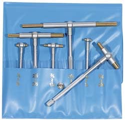 Telescoping Gage Set: 5/16 to 6", 6 Pc, TiN Finish, Includes Vinyl Pouch