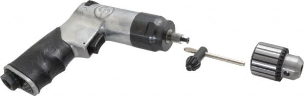 Chicago Pneumatic T025180 Air Drill: 3/8" Keyed Chuck, Reversible 
