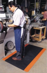 Anti-Fatigue Mat: 36" Length, 24" Wide, 1" Thick, Vinyl, Beveled Edge, Heavy-Duty