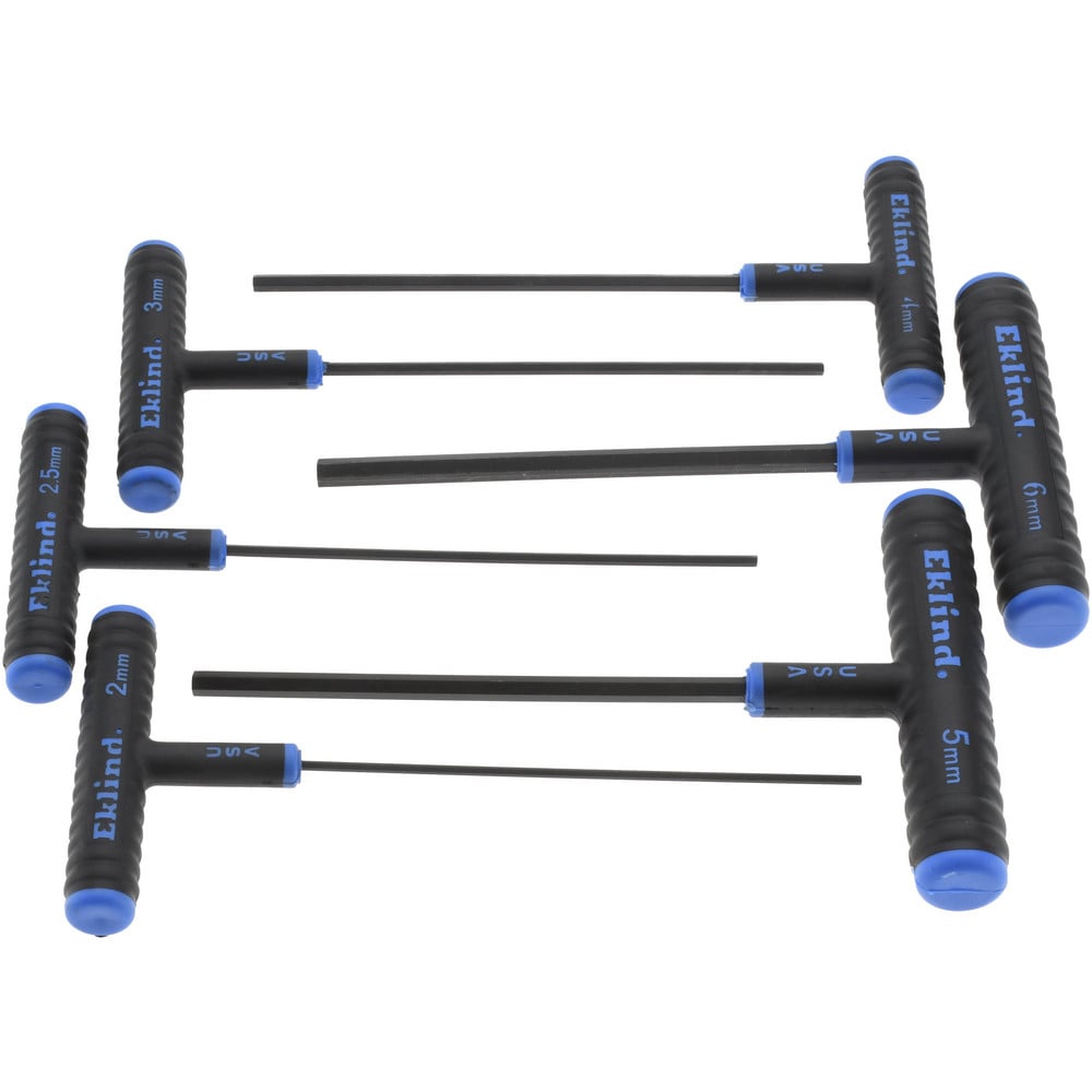 Hex Key Sets; Tool Type: T-Handle Hex (allen) Key Set ; Handle Type: T-Handle ; Hex Size Range (mm): 2 - 6 ; Container Type: Pouch ; Material: Alloy Steel ; Overall Length (Inch): 6-13/16