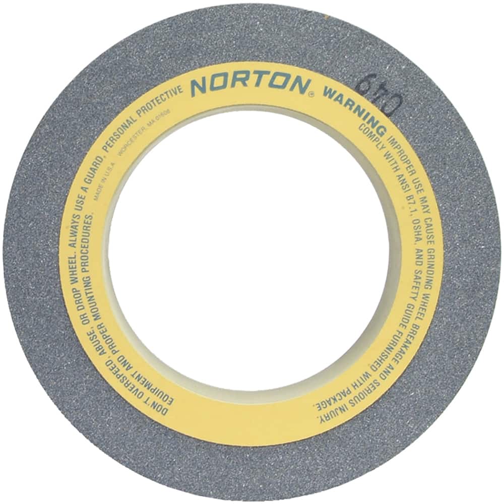 Norton 69078666723 Type 1 Centerless & Cylindrical Grinding Wheel: 20" Dia, 4" Wide, 12" Hole 