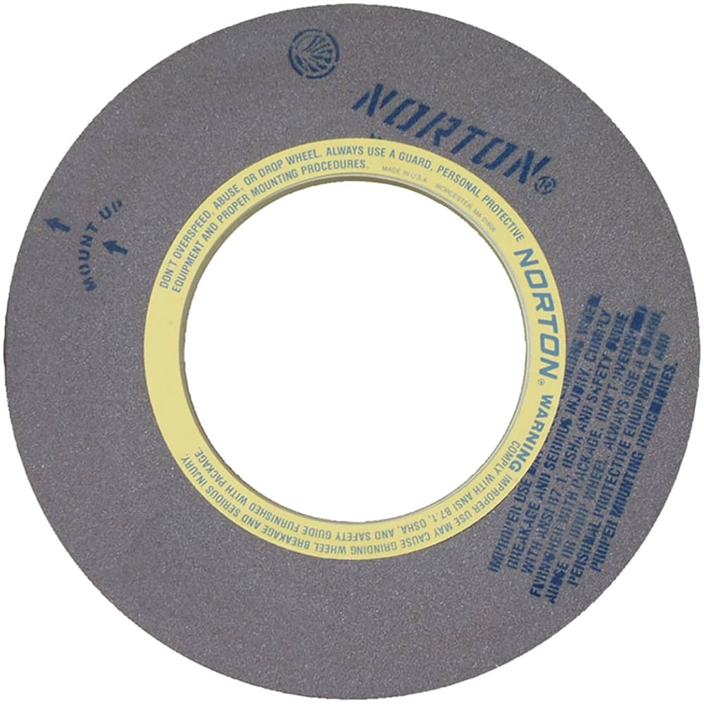 Norton 69078666725 Type 1 Centerless & Cylindrical Grinding Wheel: 20" Dia, 4" Wide, 12" Hole 