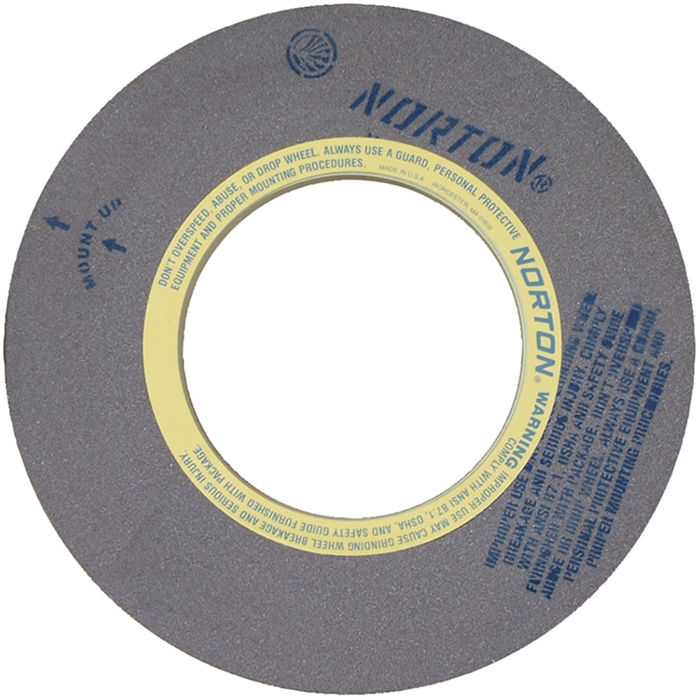 Norton 69078666725 Type 1 Centerless & Cylindrical Grinding Wheel: 20" Dia, 4" Wide, 12" Hole 